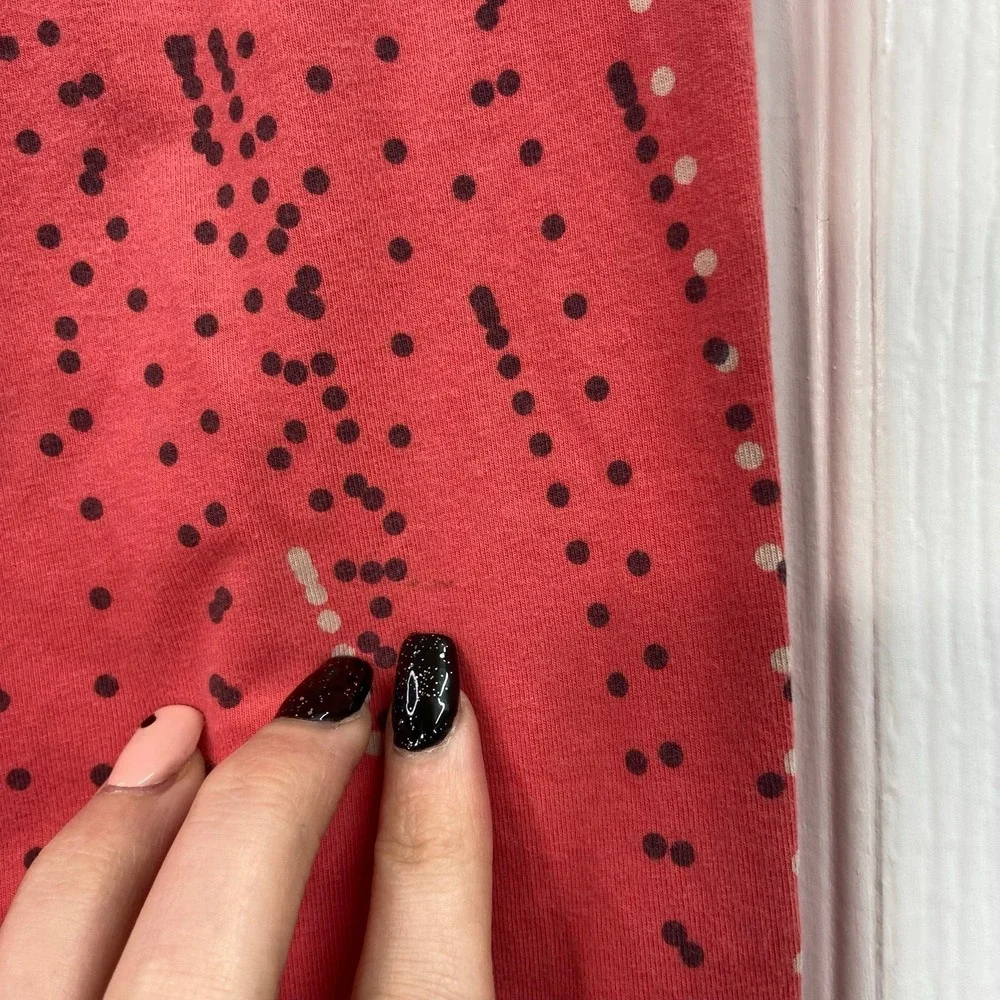 Nike youth‎ coral pull on stretch polka dot print athletic active leggings XL